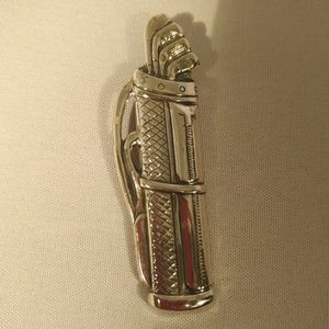Beaucraft sterling golf bag and clubs pin